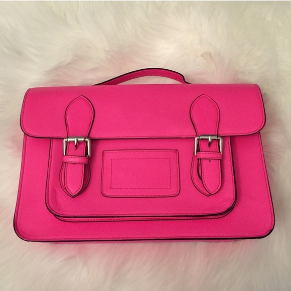 hibou Neon Pink Cambridge Satchel Crossbody Bag - Picture 2 of 8